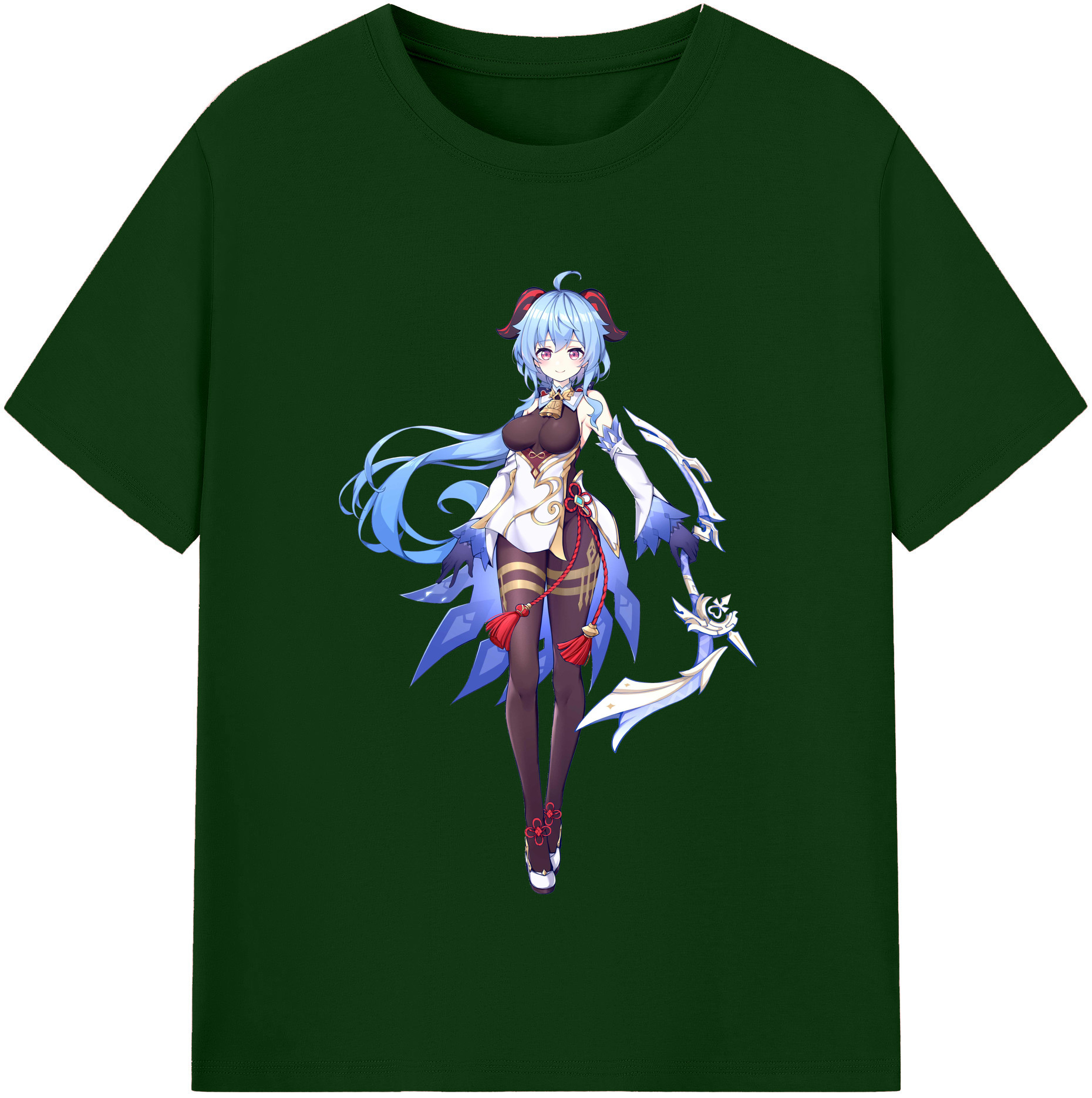 げんし神 甘雨 かんう genshin Ganyu 綿100％半袖Tシャツ（フロントプリント）